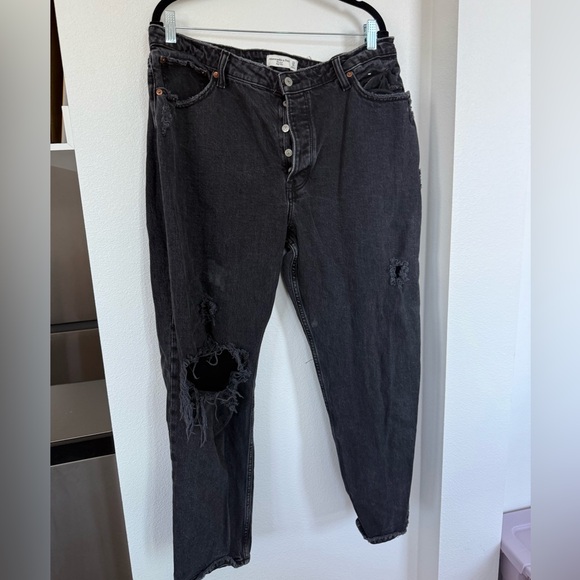 Abercrombie & Fitch Denim - Abercrombie & Fitch Dark Wash Dad High Rise Curve Love Denim Jeans